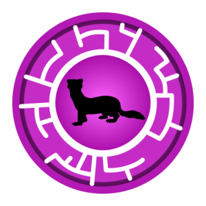 Purple Black Footed Ferret Creature Power Disc