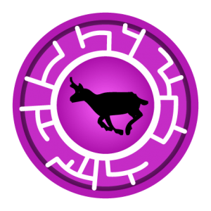 Purple Pronghorn Antelope Creature Power Disc