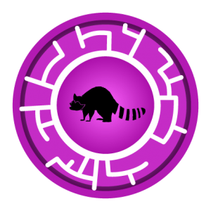 Purple Raccoon Creature Power Disc
